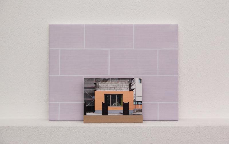 Residenz 2017. Farben 30x40 cm, olie på lærred. Konstruktion, 12,5x18,75 cm, digital print