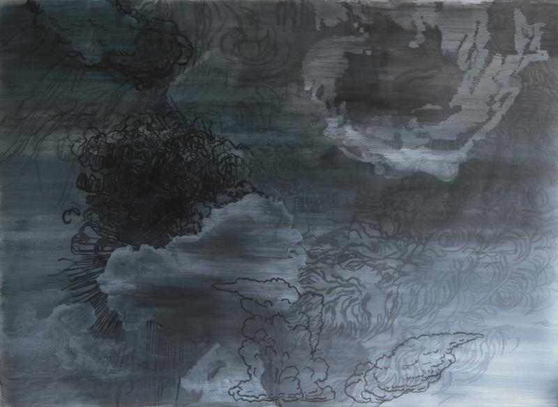 VEJRLIG (2018) Akryl og på papirfolie, 225 x 310 cm.