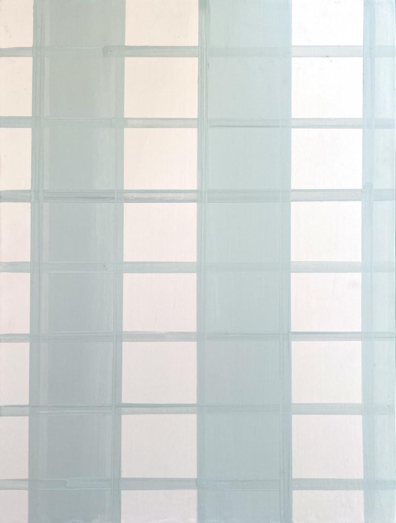 Håndklæde, grønt ternet, 52 x 39 cm, pigment på krideret mdf