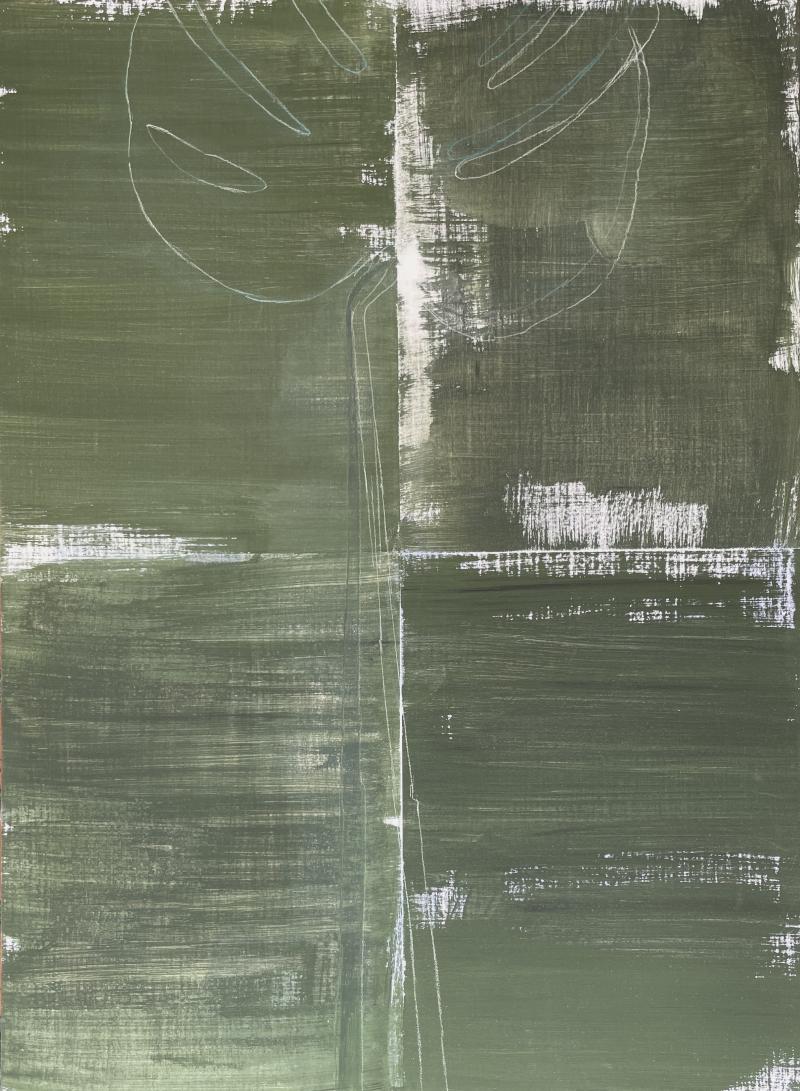 Filodendron, 56 x 41 cm, pigment på krideret mdf