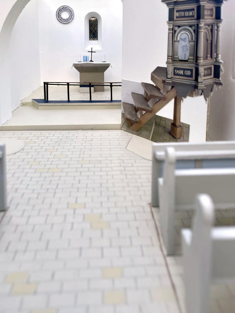 Sinding Kirke korret. model